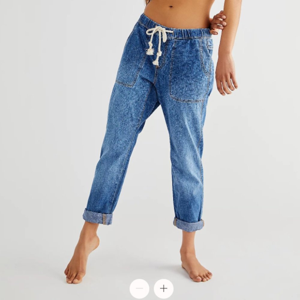 Free People OneTeaspoon Shabbies Drawstring Boyfriend Jeans